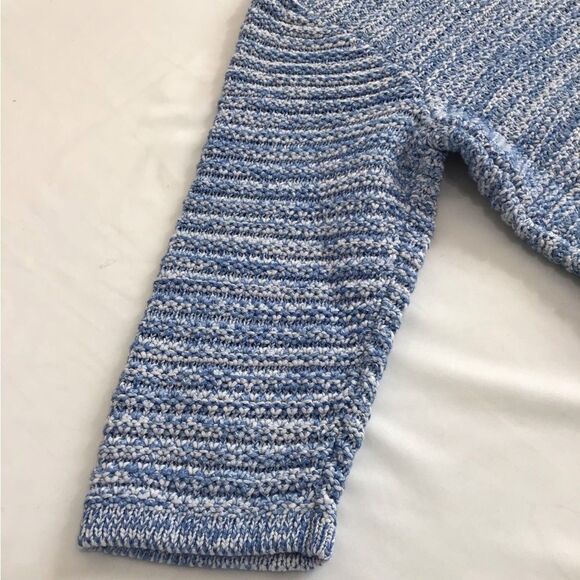 J. Jill Wearever Spray-dyed Sweater-Jacket In Blue Agate Marble New Size Large - Picture 10 of 13